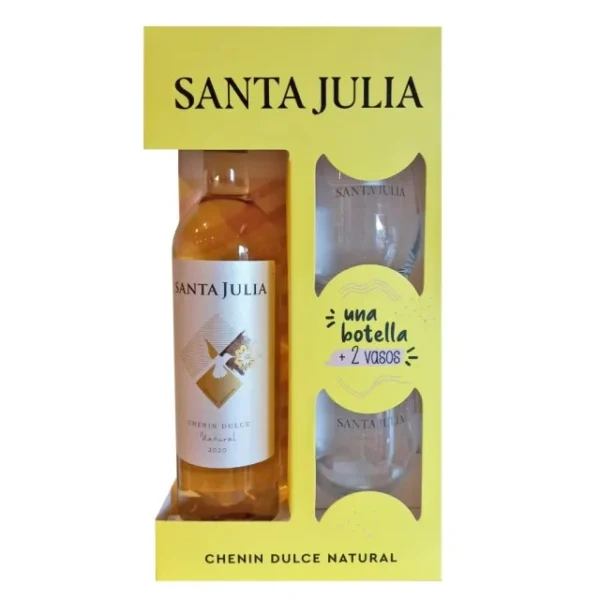 Santa Julia Estuche Chenin Dulce + 2 Copas