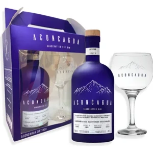 Estuche Gin Aconcagua Azul Con Copa