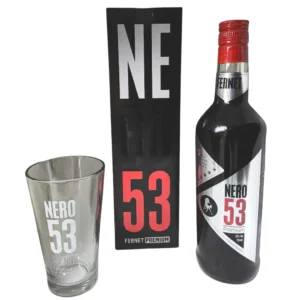 Estuche Carton Fernet Nero 53 + Vaso